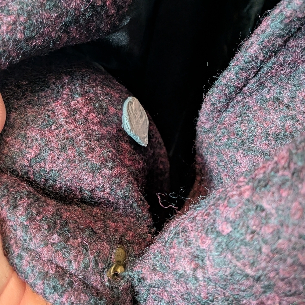 PENNINGTONS Plus Size Winter Women Coat Size 4X Purple And Black Buttons Closure - Picture 10 of 13